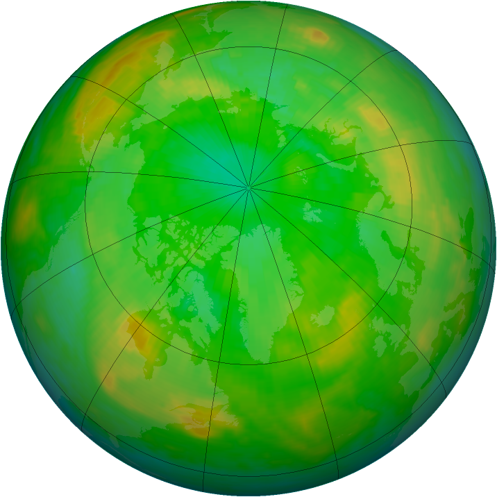 Arctic ozone map for 26 June 1992